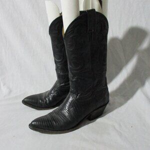 Womens NOCONA BOOTS USA Western Cowboy Leather 6 BLACK Rider ROCKER Rodeo